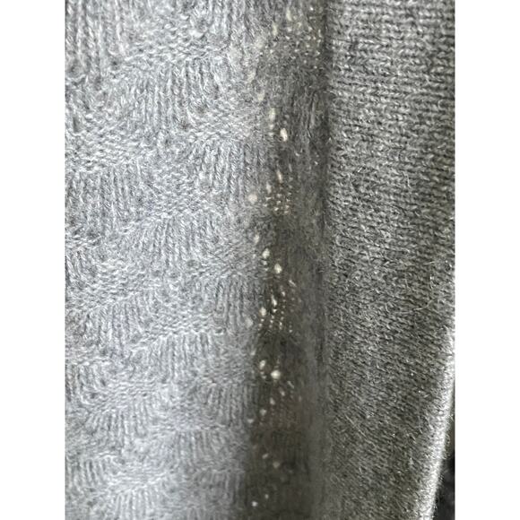 Max Studio Cashmere Gray Diamond Pattern Open Cardigan Sweater Medium - Picture 5 of 8